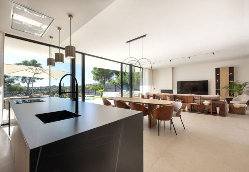 salón con cocina